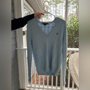Ralph Lauren Sky Blue V-Neck Sweater